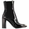 Alexander Mcqueen Boots In Black/Silver Leather