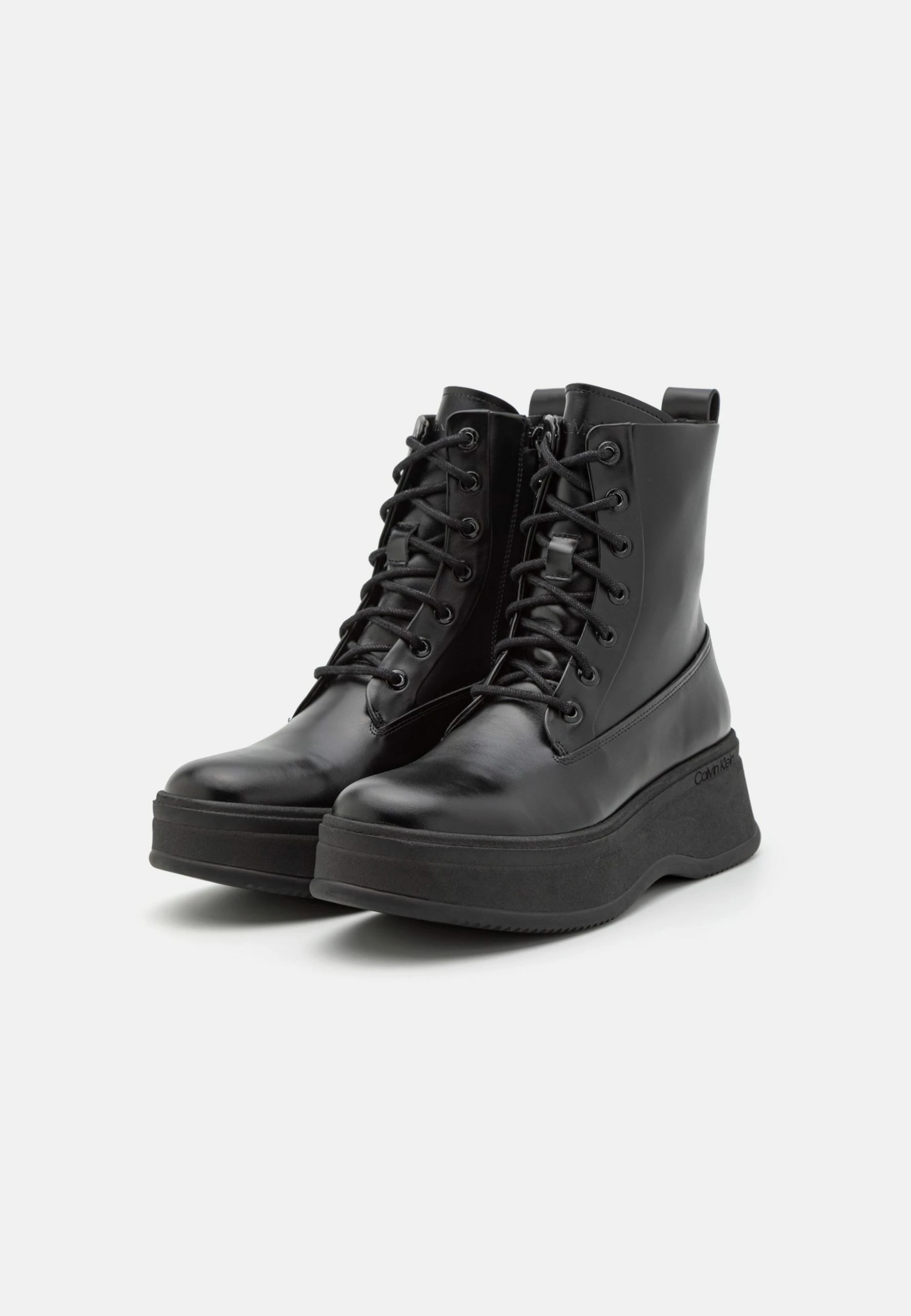 Calvin Klein Pitched Combat- Lace-Up Ankle Boots - Black 3 Calvin Klein Pitched Combat- Lace-Up Ankle Boots - Black - Image 3