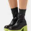 Steve Madden Georginia - Platform Ankle Boots - Black/Lime