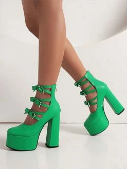 Women's High Heel Booties PU Leather Round Toe Platform Bow Detail Chunky Heel Ankle Boots -winter shoes Sales 2023 bcb4c742 3ca8 4260 af8b 0a1b2c2f6815