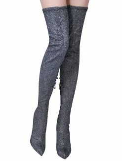 Thigh High Boots Womens Sequined Cloth Pointed Toe Stiletto Heel Stretch Boots -winter shoes Sales 2023 bdbc4f09 0bec 4554 8de3 83516598ff2b