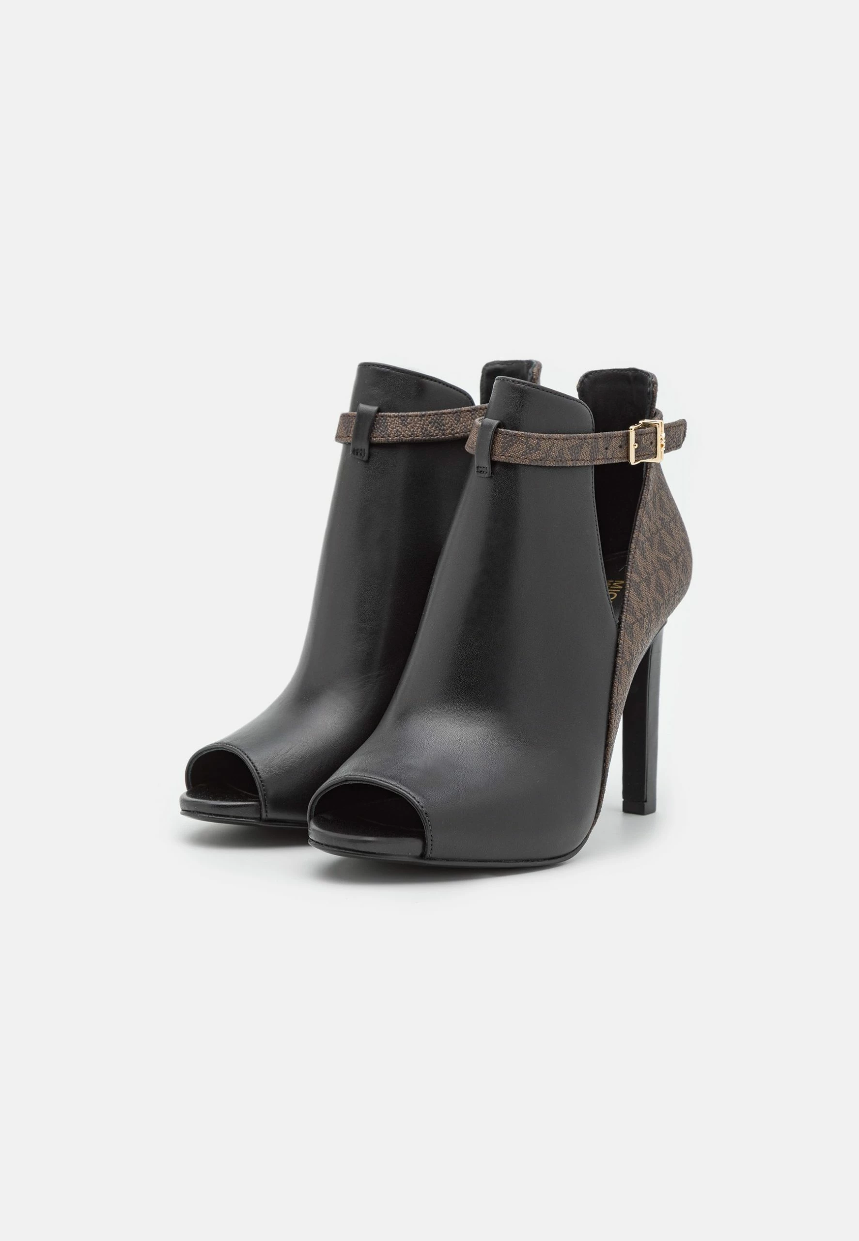 MICHAEL Michael Kors Lawson Open Toe - High Heeled Ankle Boots - Black/Brown 3 MICHAEL Michael Kors Lawson Open Toe - High Heeled Ankle Boots - Black/Brown - Image 3