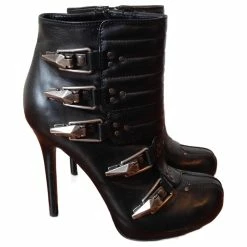ALEXANDER MCQUEEN Ankle Boots T.eu 37.5 Leather Black