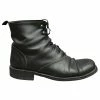 Autre Marque All Leather Laced Ankle Boots Made In Italy P 38 Black
