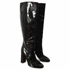BOTTEGA VENETA Boots T.eu 37.5 Patent Leather Black