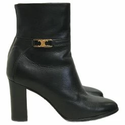 Céline CELINE Ankle Boots T.eu 36.5 Leather Black