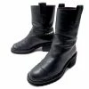 CHANEL SHOES BIKE BOOTS LOGO CC G36749 37 LEATHER RIDERS BOOTS Black