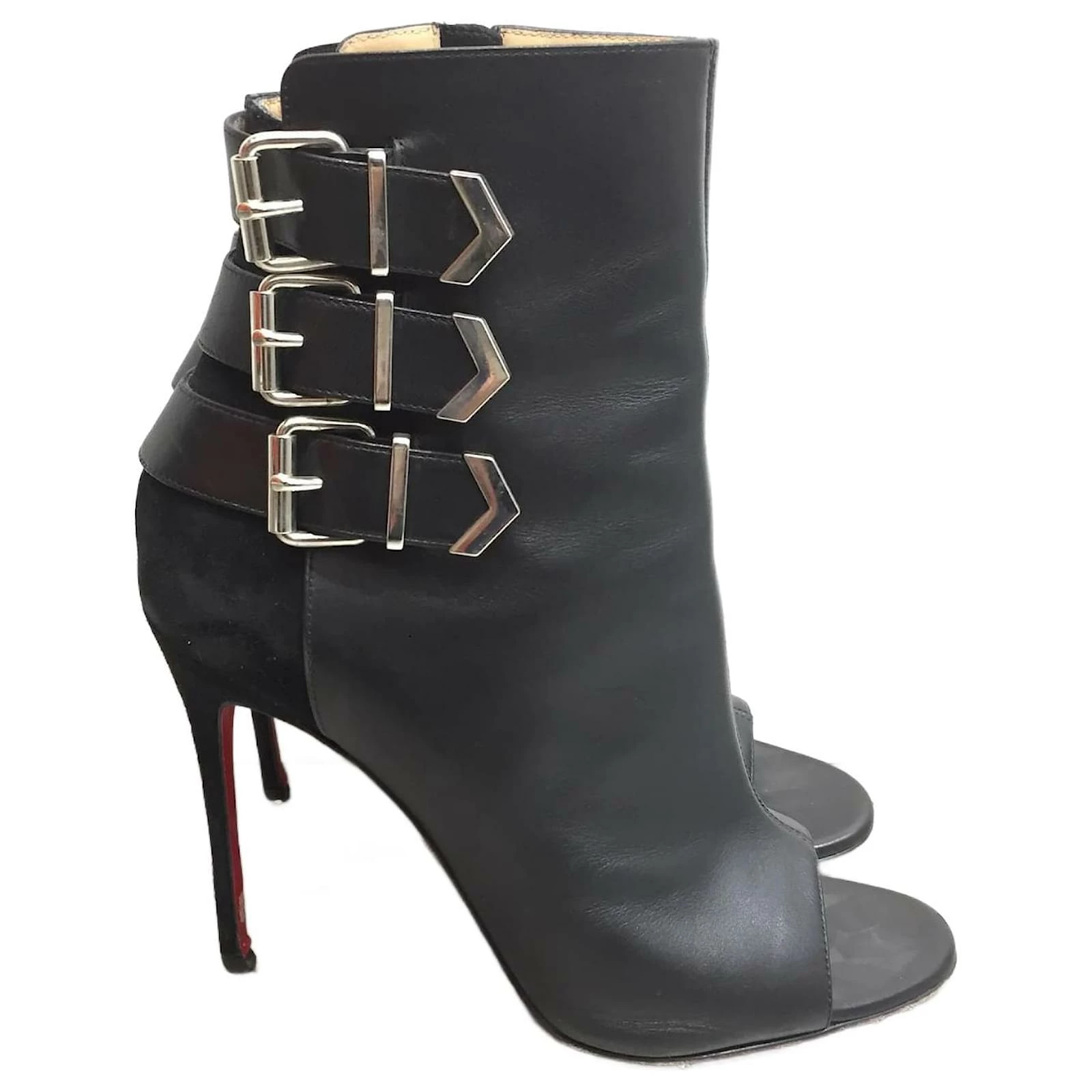 CHRISTIAN LOUBOUTIN Ankle Boots T.eu 38 Leather Black 1 CHRISTIAN LOUBOUTIN Ankle Boots T.eu 38 Leather Black