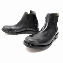CHURCH'S SHOES BOOTS WELLS 8.5g 42.5 USED EFFECT LEATHER CHELSEA BOOTS Black
