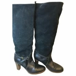 Comptoir Des Cotonniers Suede And Leather Boots Black