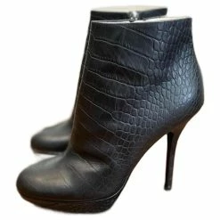 DIOR Ankle Boots T.eu 37.5 Leather Black