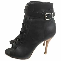 GIANVITO ROSSI Ankle Boots T.eu 37 Leather Black