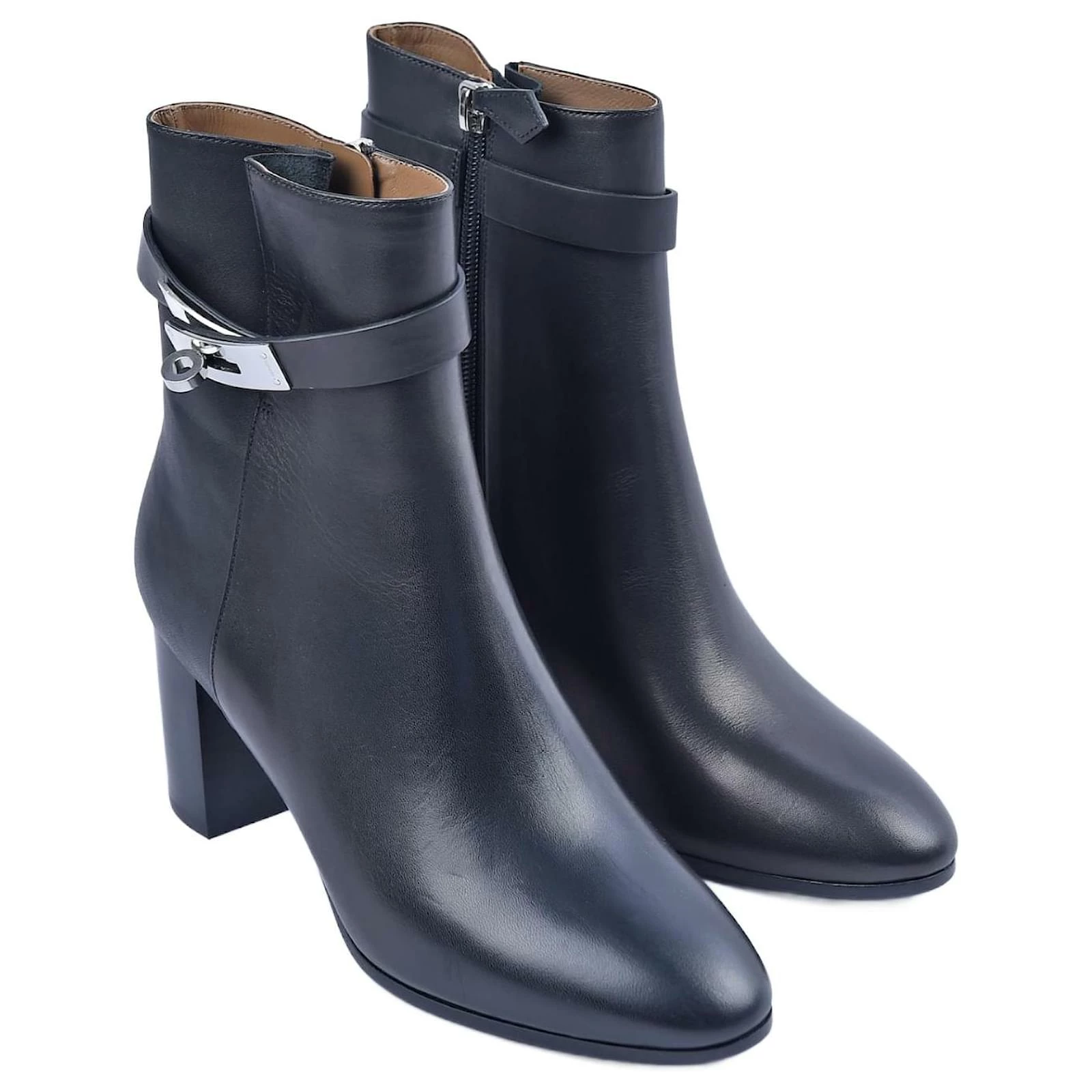 Kelly Hermès HERMES Ankle Boots T.EU 37 Leather Black 1 Kelly Hermès HERMES Ankle Boots T.EU 37 Leather Black