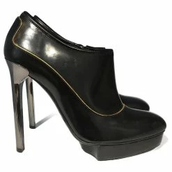 LANVIN Ankle Boots T.eu 37 Leather Black