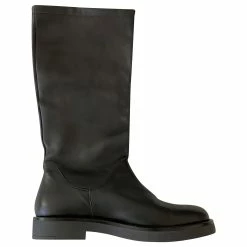 Autre Marque Black Leather Biker Boots