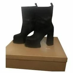 Christian Louboutin Louboutin 130mm Izamayeah Calf Leather Platform Boots Black