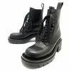 NEW BOTTEGA VENETA SHOES LUG ANKLE BOOTS 667145 38 LEATHER BOOTS SHOES Black