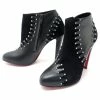 NEW CHRISTIAN LOUBOUTIN VOLVOTICO SHOES 100 40 LEATHER ANKLE BOOTS Black