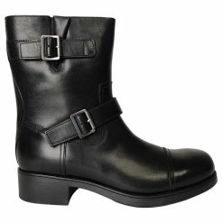 Prada Rodeo Leather Boots (eu 41) Black