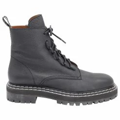 Proenza Schouler Lace Up Ankle Boots In Calfskin Leather Black