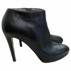 SERGIO ROSSI Ankle Boots T.eu 38 Leather Black