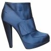 Lanvin Leather And Satin Boots 39 Blue