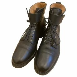 Boots, Boots, Heschung Rangers 37,5/38 (5) Black Leather Golden