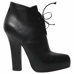 Bottega Veneta Lace Up Platform Ankle Boots In Black Leather