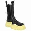 Bottega Veneta Women Tire Chelsea Boots In Black Lemonade Calf Leather