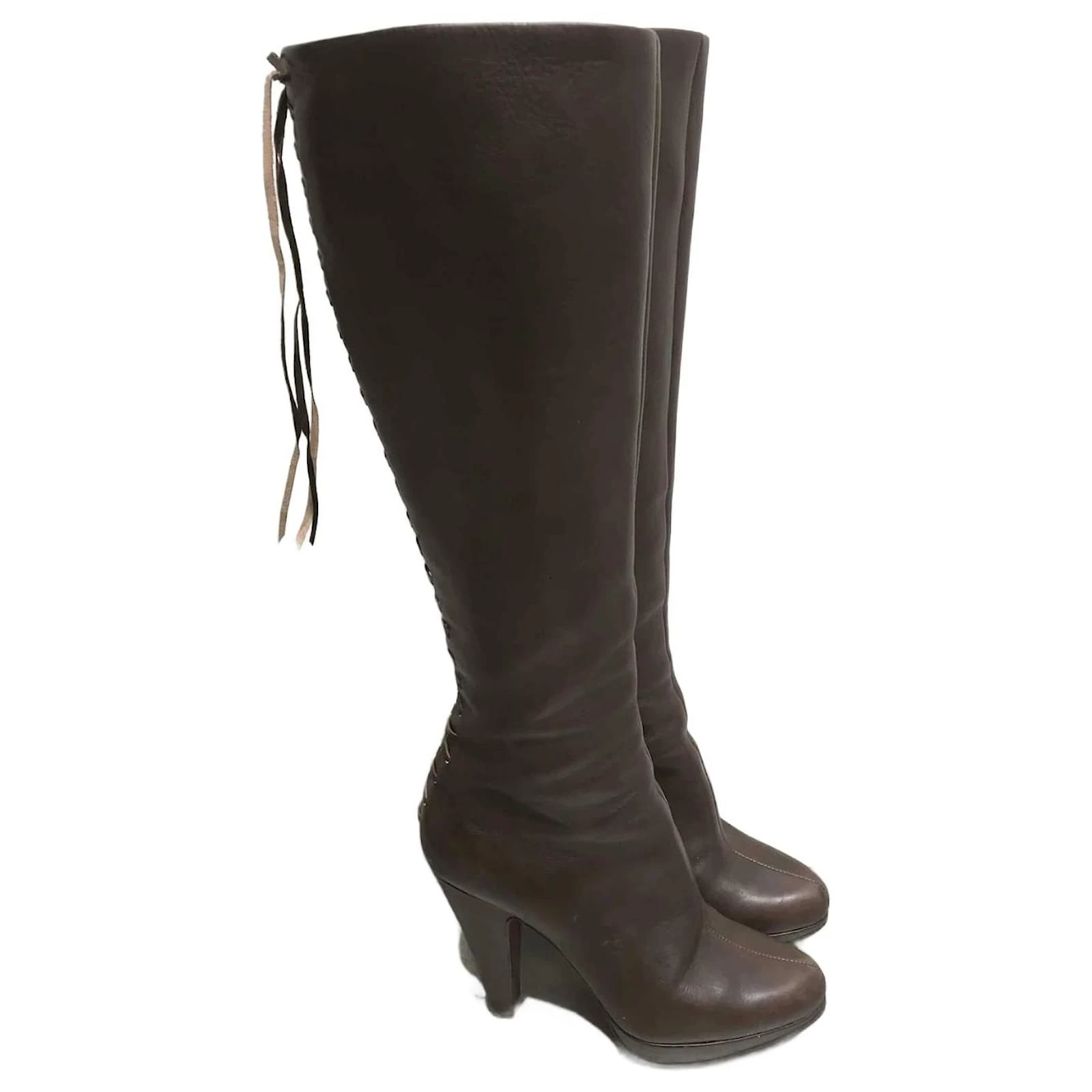 Alaïa ALAIA Boots T.eu 35 Leather Brown 1 Alaïa ALAIA Boots T.eu 35 Leather Brown