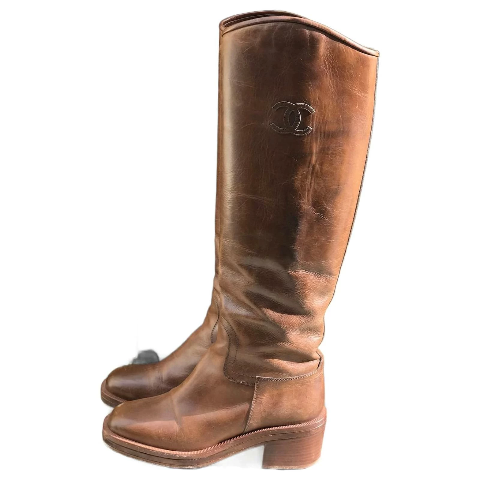 CHANEL Boots T.eu 37.5 Leather Brown 1 CHANEL Boots T.eu 37.5 Leather Brown
