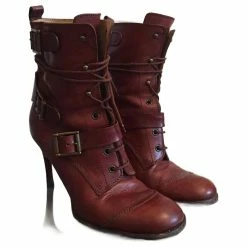 DOLCE & GABBANA Ankle Boots T.eu 39 Leather Brown