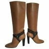 Hermès Hermes Cross Strap Leather Boots Brown