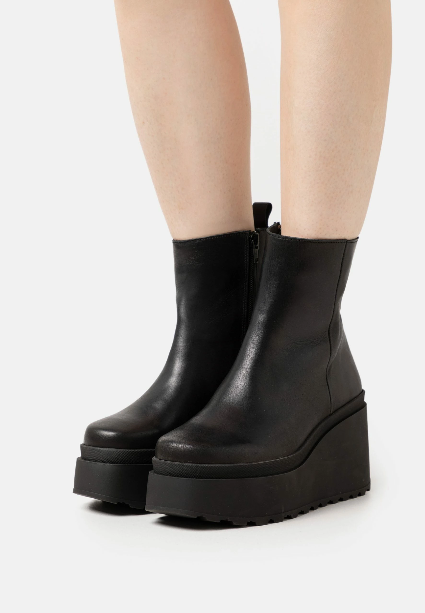 Zign Leather - Platform Ankle Boots - Black 1 Zign Leather - Platform Ankle Boots - Black