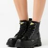Buffalo Vegan Aspha Lace Up Hi - Platform Ankle Boots - Black