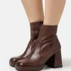 Vero Moda Vmninna- Platform Ankle Boots - Cocoa Brown