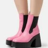 Even&Odd High Heeled Ankle Boots - Pink