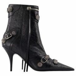 winter shoes Sales 2023 4 Cagole H90 Ankle Boots - Balenciaga - Leather - Black