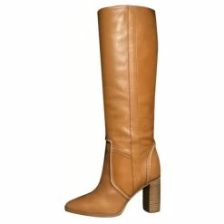 Céline CELINE LEATHER RIDING BOOTS Caramel
