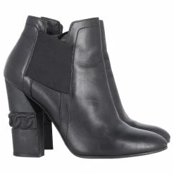 Casadei Block Heel Ankle Boots In Black Leather