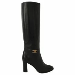 Celine Céline Claude Black Leather Boots