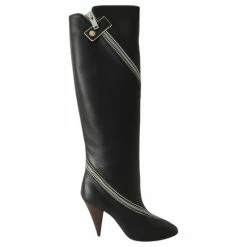 Celine Céline Zip Nappa Black Leather Boots