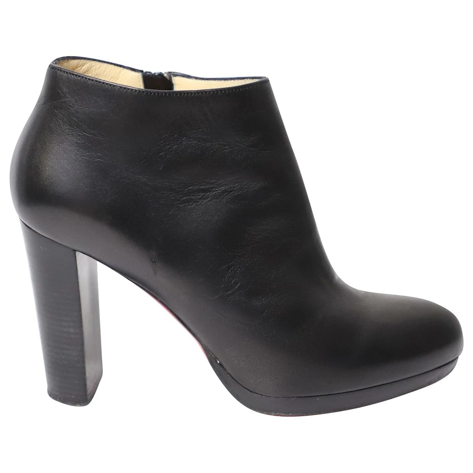 Christian Louboutin Ankle Boots In Black Calfskin Leather 1 Christian Louboutin Ankle Boots In Black Calfskin Leather