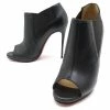 CHRISTIAN LOUBOUTIN BOOTS 36.5IT 37.5EN BLACK LEATHER BOOTS SHOES