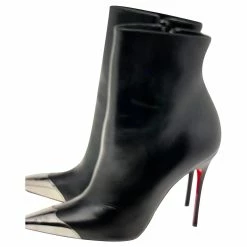 Christian Louboutin Calamijane Ankle Boots In Black Leather, Taille 40