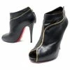CHRISTIAN LOUBOUTIN COLIZIP T SHOES38 IN BLACK LEATHER BLACK BOOTS