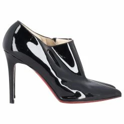 Christian Louboutin Dahlia 100 Ankle Boots In Black Patent Leather