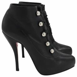 Christian Louboutin Fifre 120 Ankle Boots In Black Nappa Leather