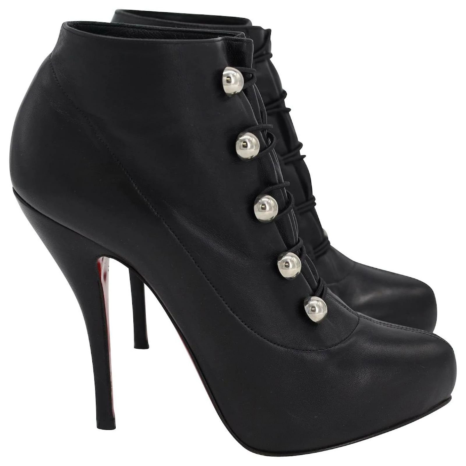 Christian Louboutin Fifre 120 Ankle Boots In Black Nappa Leather 1 Christian Louboutin Fifre 120 Ankle Boots In Black Nappa Leather