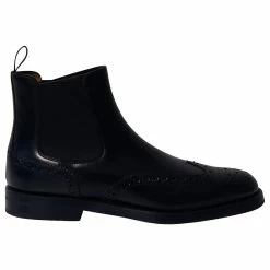 Church's Ketsby Wg Polished Binder Brogue Chelsea Boots In Black Calf Leather